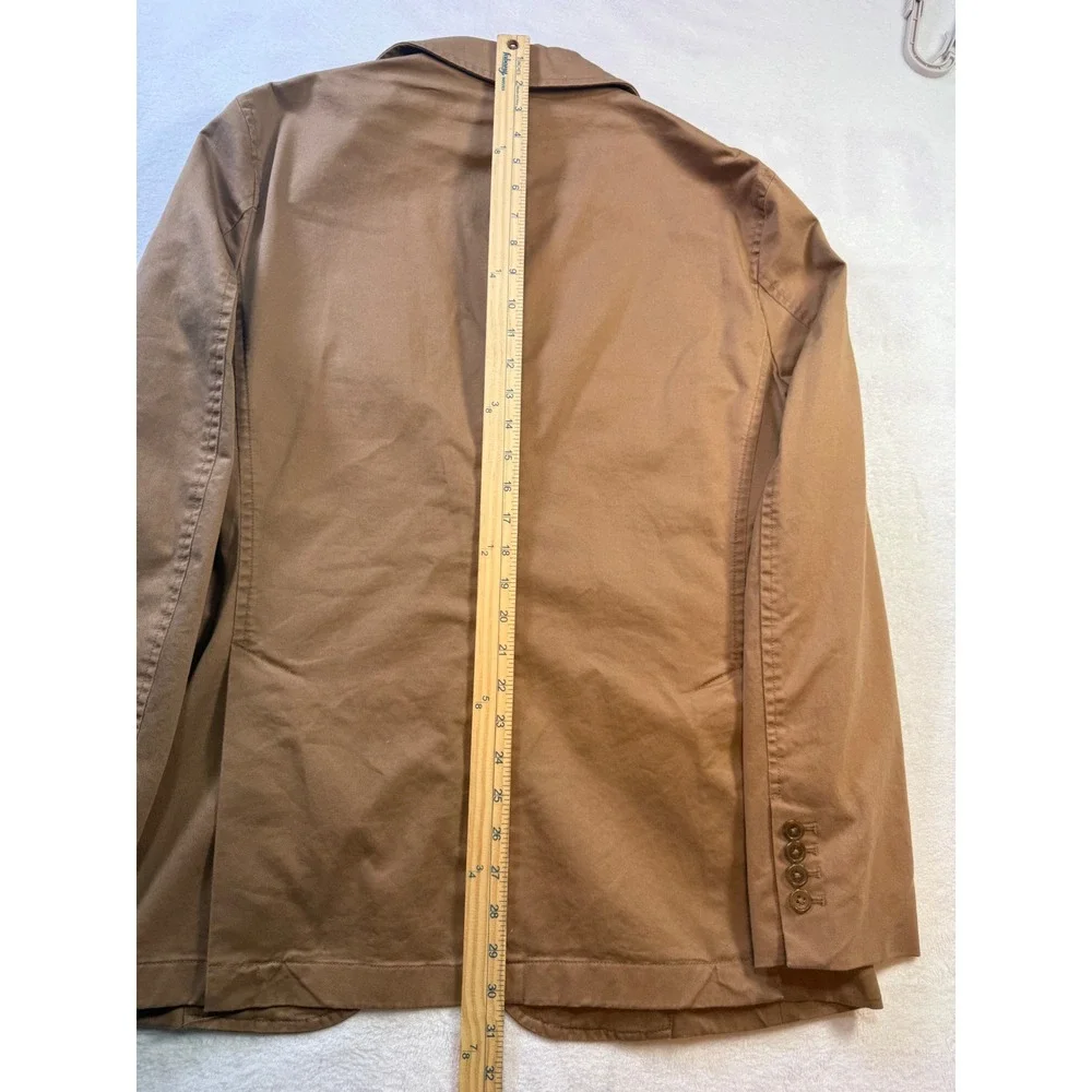 Polo Ralph Lauren Mens Large Khaki Tan Cotton 2 Button Blazer Sport Coat LG - Picture 11 of 12